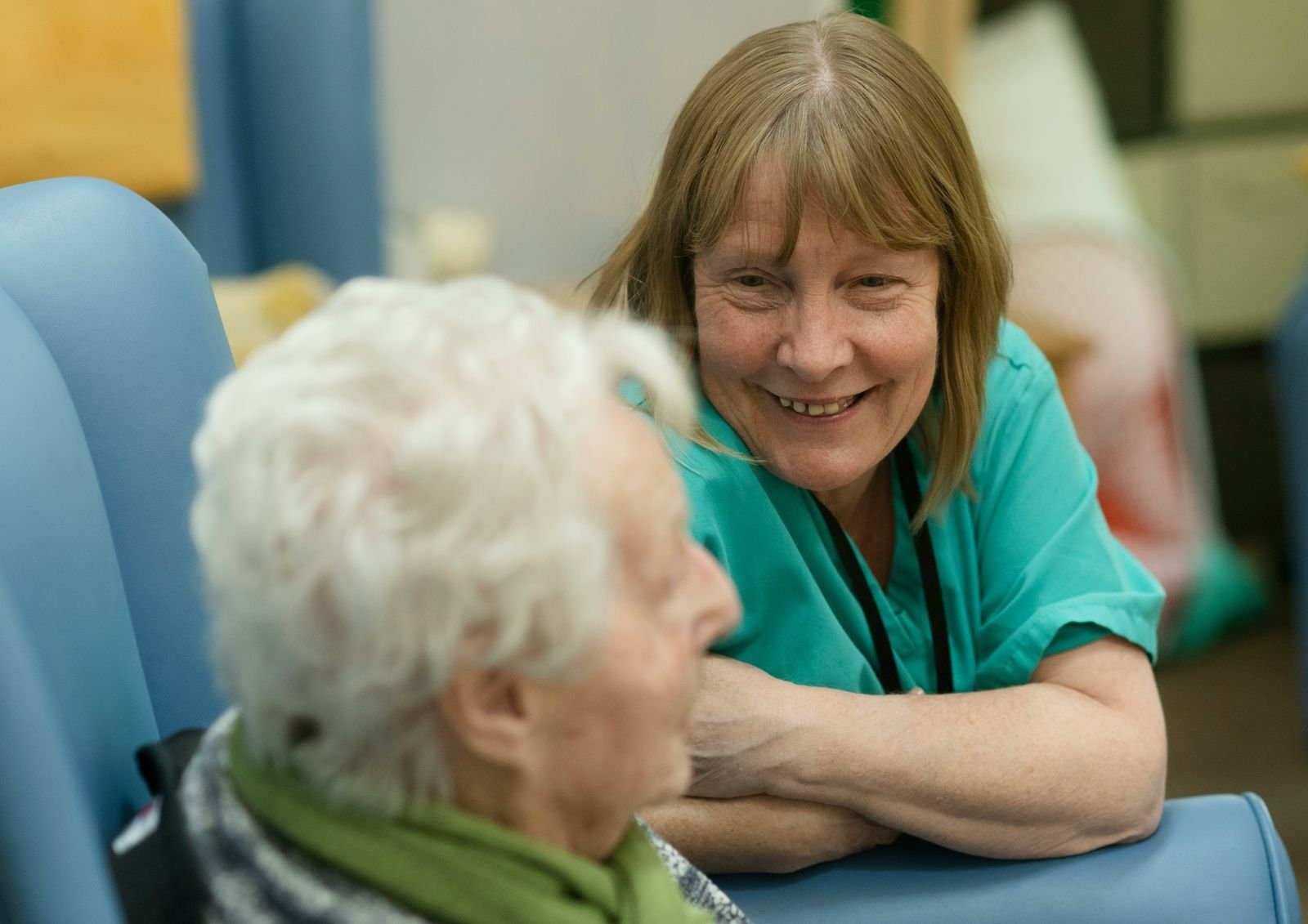 Caregiver providing attentive respite and memory care support
